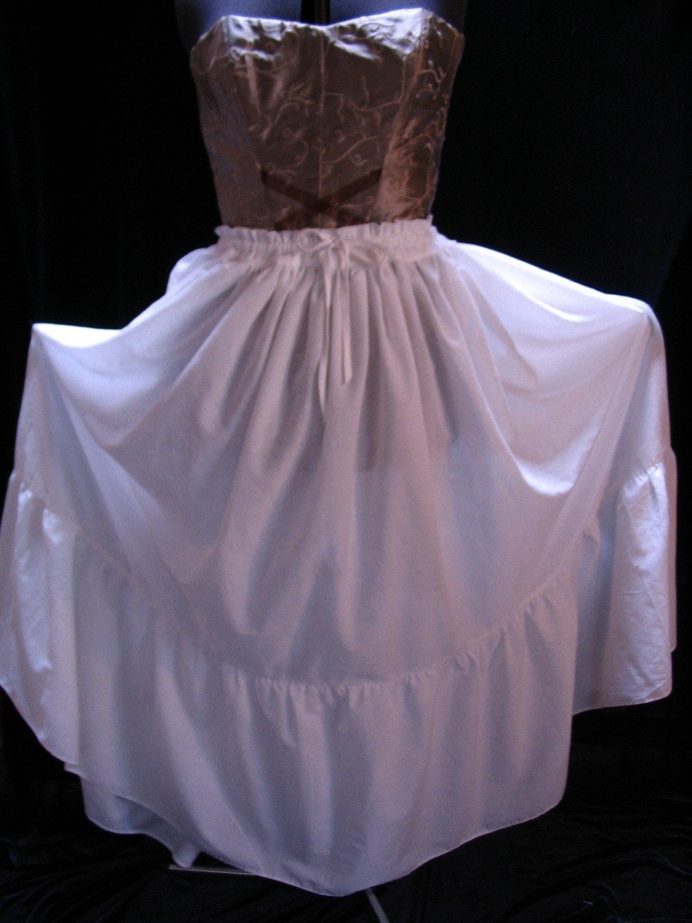 Romantic Victorian Petticoat flounce skirt. for Steampunk, Festivals, Cosplay, Renfaire, Pirate, Prairie