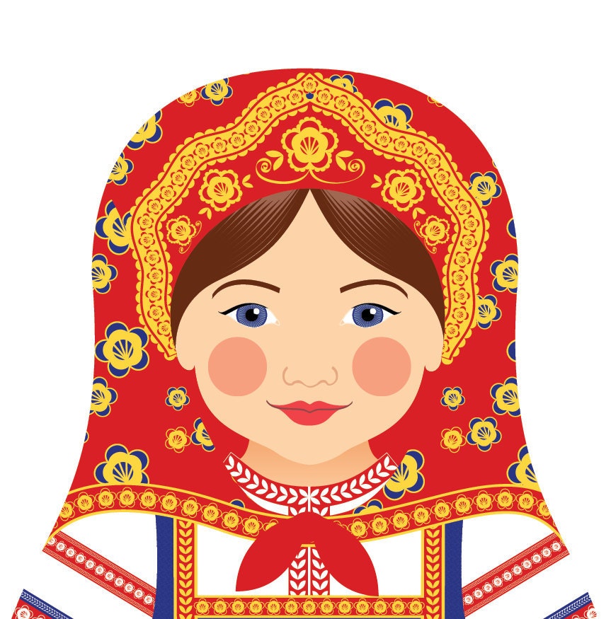 Russian Girl Matryoshka 5x7 Print