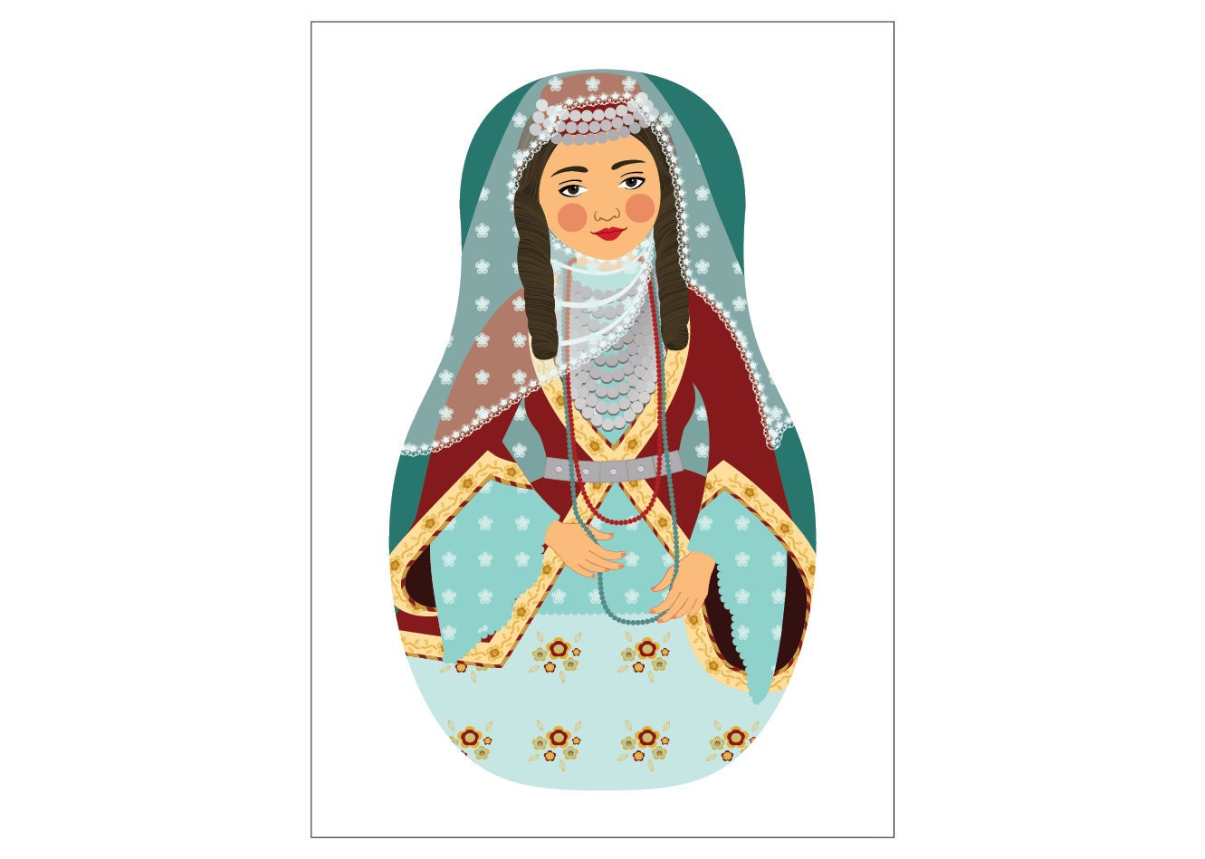 ACEO Armenian Girl Matryoshka Art Print