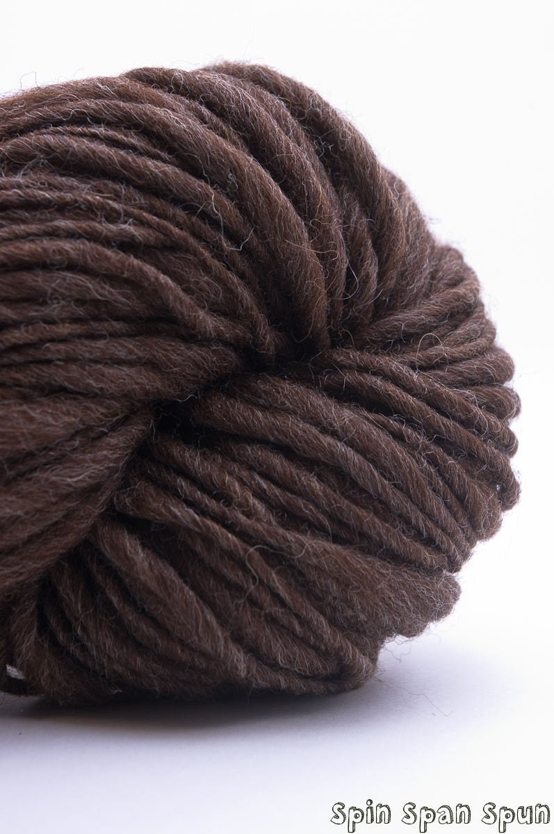 Pure Brown, HandSpun Naturally Brown French Merino Single Yarn, Bulky, 1000 yards