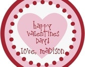 Personalized Stickers, Heart,Treat bag labels, Valentines Day, Birthday,Labels, Seals,Children, Kids, Favor, Custom, Set of 24