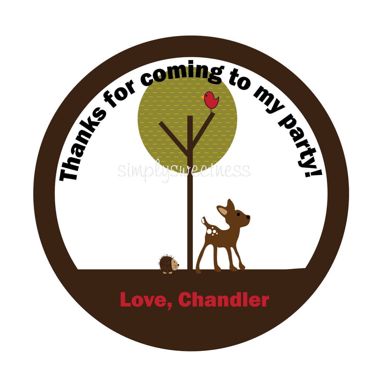 Personalized Stickers, Woodland Theme Party, Deer, Treat bag, Bird,Birthday,Children, Kids,Favor stickers,Personalized Stickers Set of 24 Il_170x135