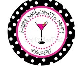 Zebra, Martini, Pink, Personalized Stickers, Bachelorette, Gift, Polka dots,Party, Favor stickers, Personalized Sticker Labels Set of 24 Il_170x135