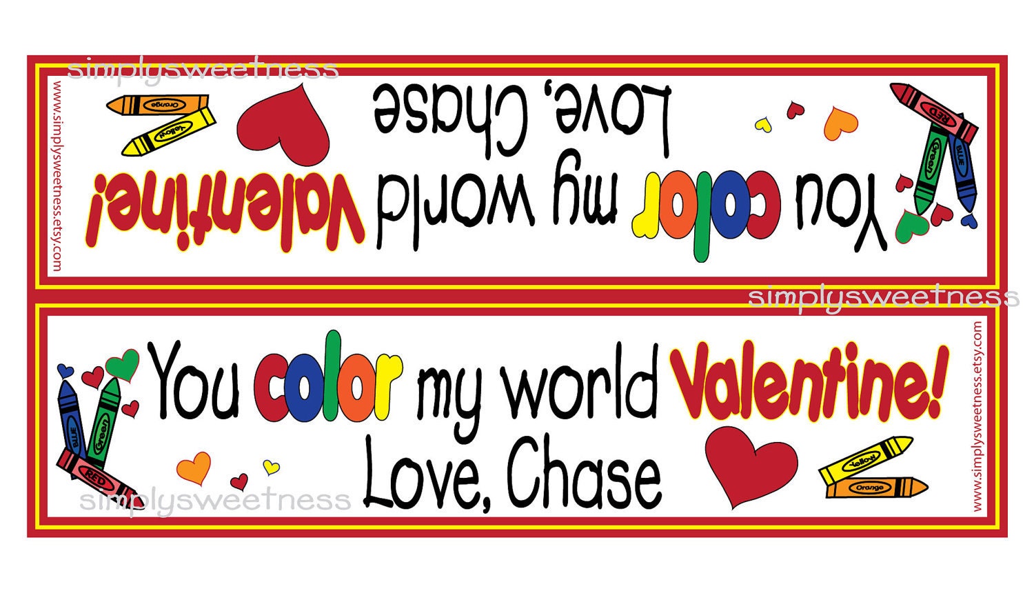 Personalized Treat Bag Toppers Snack Bag Size, Valentines day, Party, Set of 18 self sticking snack bag toppers Il_170x135