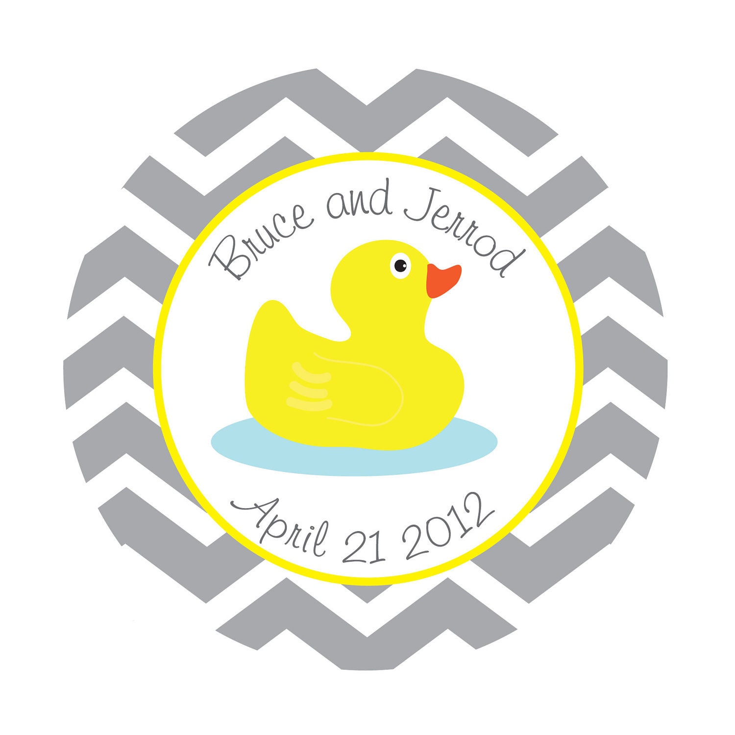 Personalized Stickers,Chevron stickers,duck,Kids, Baby, Party, Favor stickers,Personalized Sticker Labels Set of 40 Il_170x135