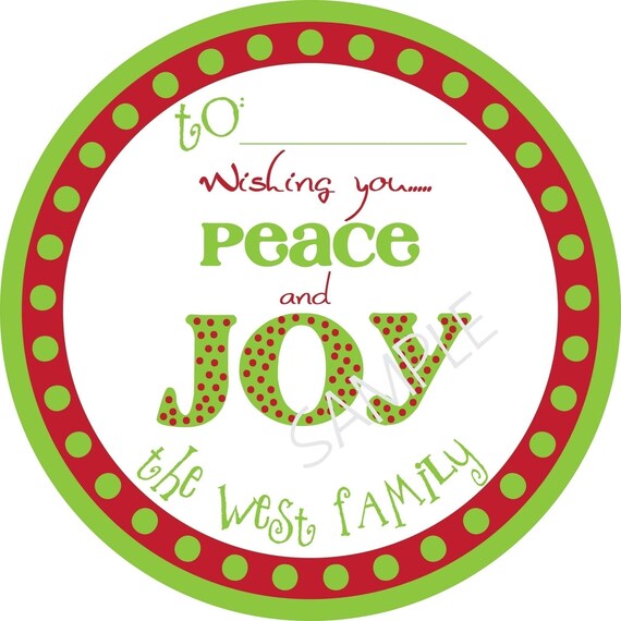 Christmas Gift tag Sticker,Gift, Polka dots,Holiday, Children, Kids,Party, Favor stickers,Personalized Stickers Set of 24 Il_570xn