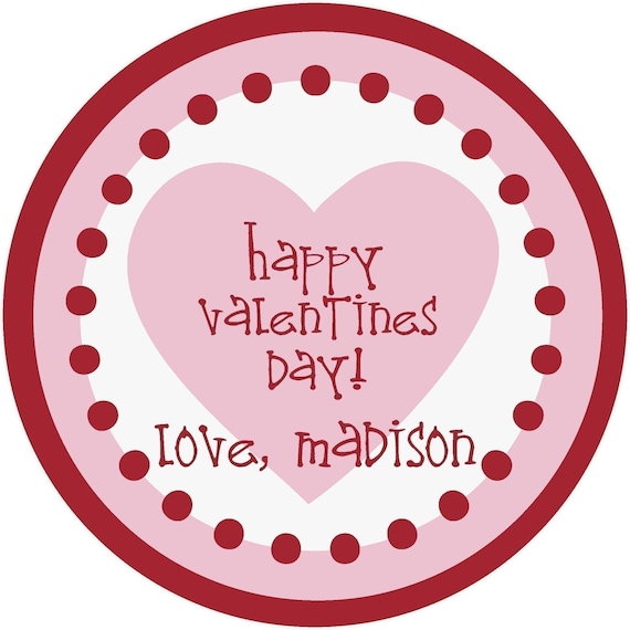 Personalized Stickers, Heart,Treat bag labels, Valentines Day, Birthday,Labels, Seals,Children, Kids, Favor, Custom, Set of 24 Il_570xn