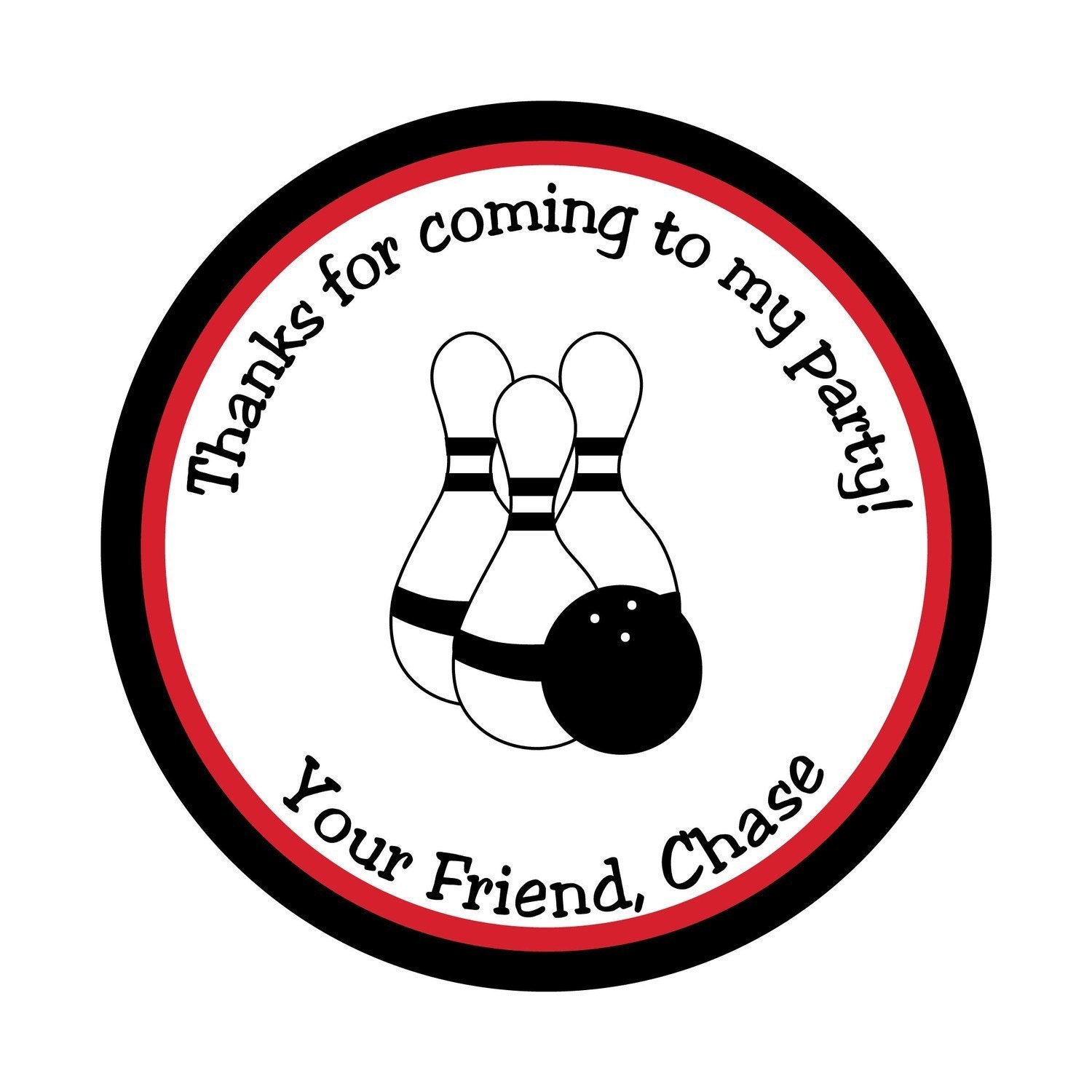Personalized Stickers, Bowling, Treat bag, Birthday, Children, Etsykids, Party, Favor stickers, Seals, Labels, Sticker Set of 24 Il_570xn