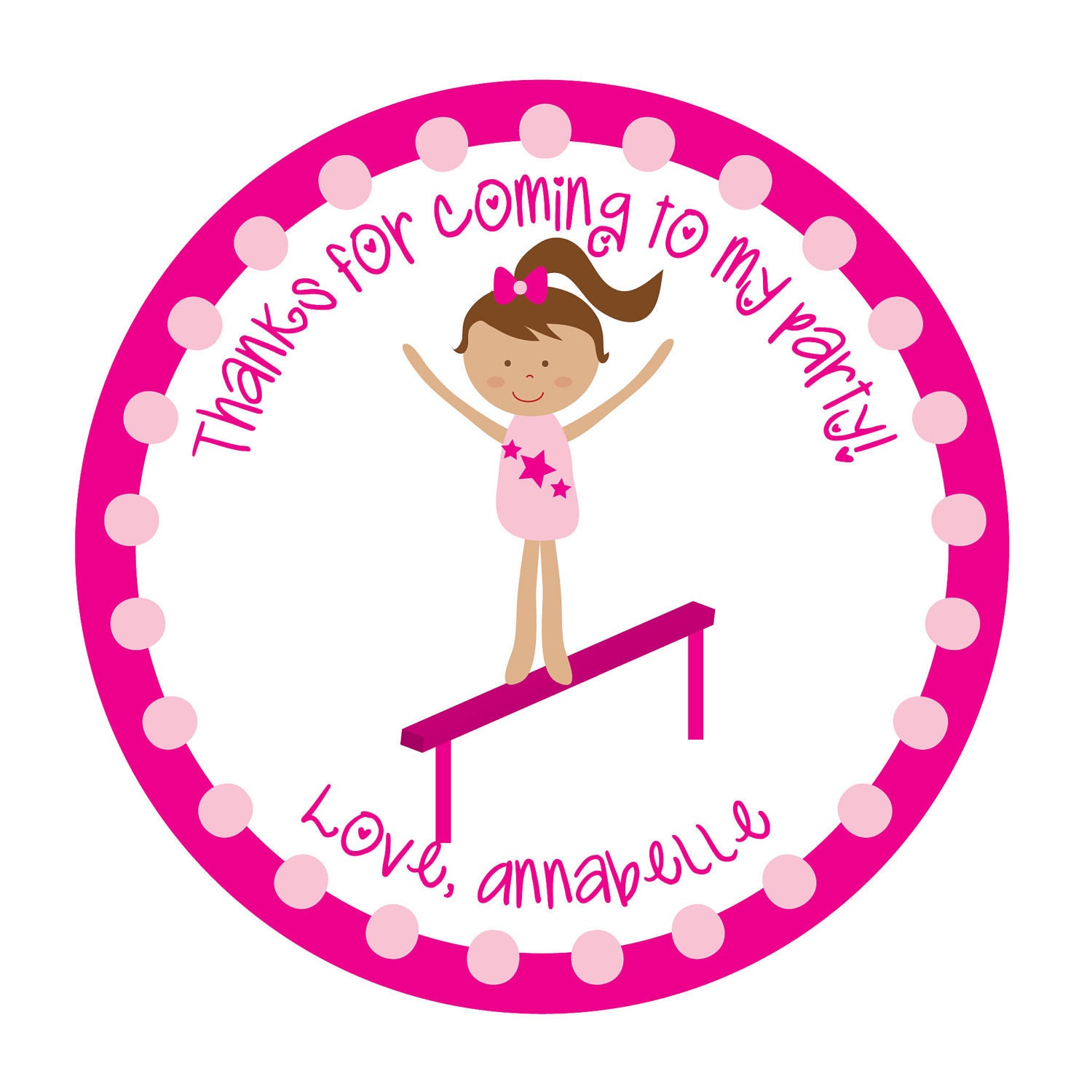 Personalized Stickers, Gymnastics, Tumbling party, Dance party, Stickers Set of 24 Il_570xn