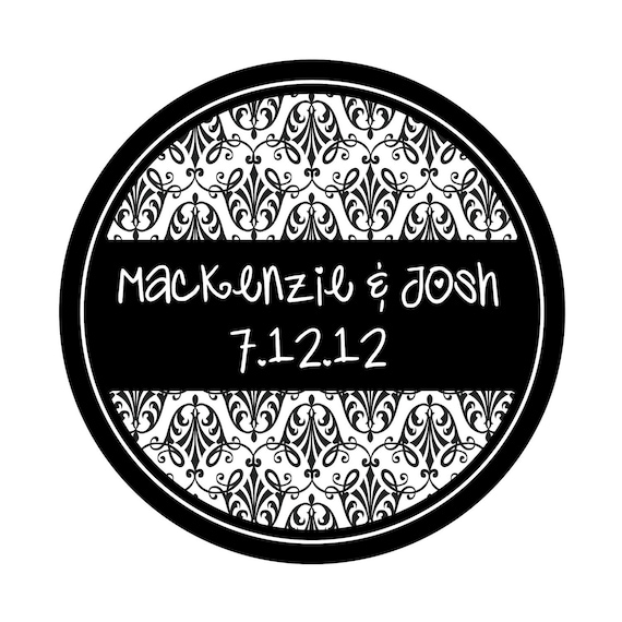 Personalized Stickers, Damask, Wedding, Holiday, Birthday, Party, Favor sticker, Personalized Sticker Labels Set of 100 Il_570xn