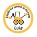 Personalized Sticker Labels, Construction Birthday, Bulldozer,  Set of 24