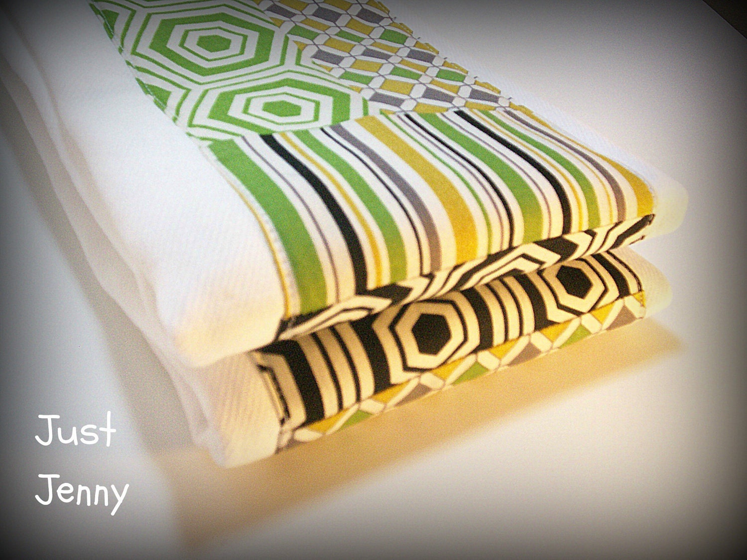 Modern Patchwork Geometric Boutique Burp Cloths Unisex Baby Shower Gift - Bella Green Fabric
