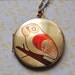 Vintage Art Locket Owl on Branch