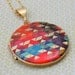 Vintage Locket Necklace Alyson Fox Original Artwork "Color Study II"
