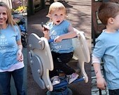 Keep Calm And Carry On KIDS T-Shirt (Carolina Blue- white ink) 2, 4, 6, 8, 10, 12 American Apparel