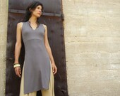 Taupe womens tunic-ASIAN lycra/jersey TUNIC-Summer womens tunic-Womens clothes-Sleeveless tunic-Choose your color