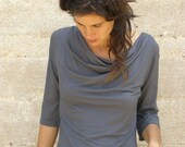 Cowl neck Top-short/midi/long sleeves-Womens top/shirt-made to order-Womens clothing