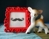 Handlebar Moustache in Red Frame