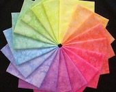 Hand Dyed Cotton Quilt Fabric, COTTON CANDY colorwheel, 18 Fat Quarters in Icy Pastels