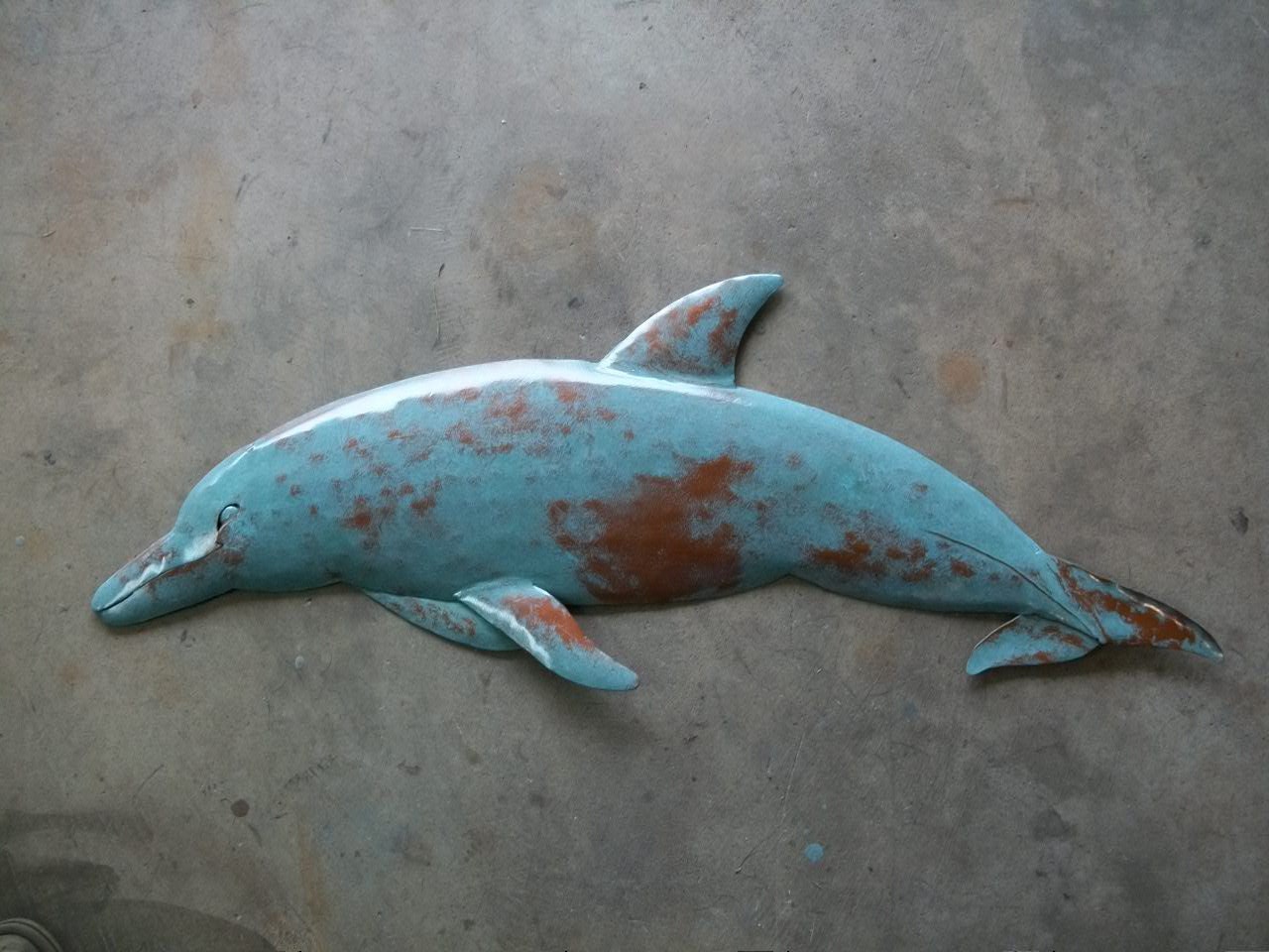 Dolphin Metal Fish Wall sculpture Tropical Beach Coastal Art ocean