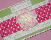 Deep Pink Headband with Pink Flower  - Baby/Toddler/Child - One Size Fits All - Perfect for Fall, Winter