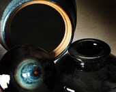 Handmade Stoneware Vinegar Crock in Midnight Garden