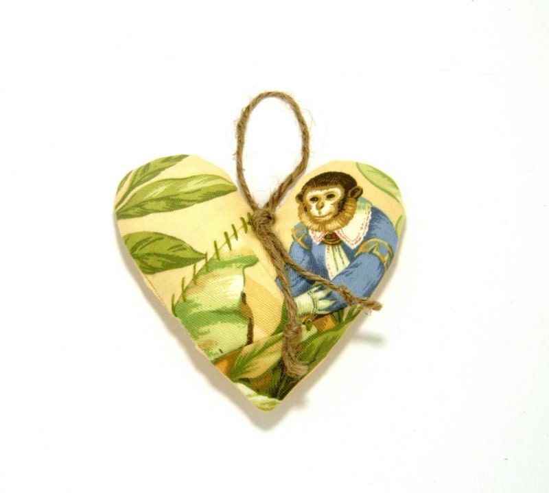 Jungle Monkey Heart Ornament