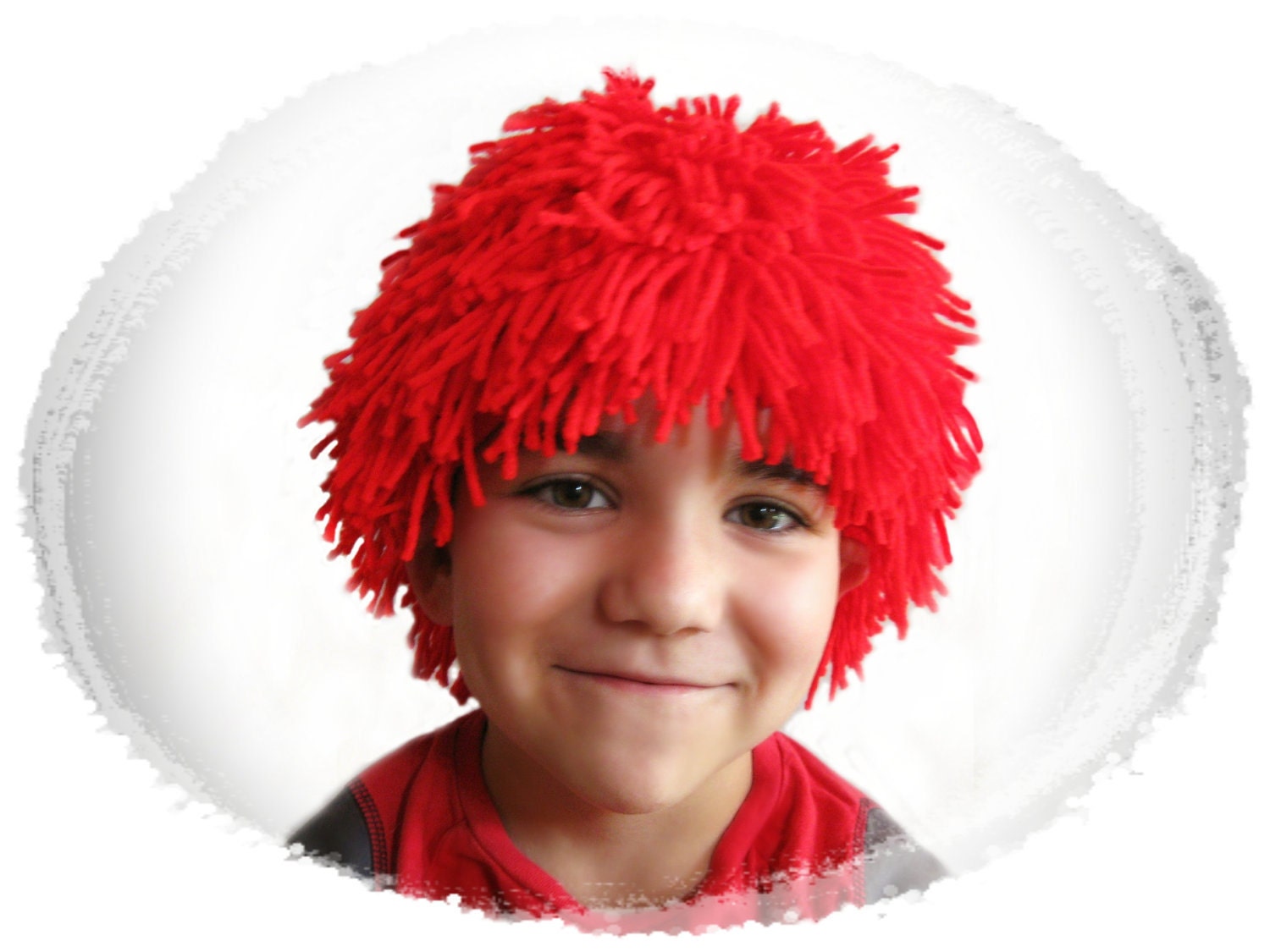 Red Children Yarn wig for Halloween costume, Party or daily fun play pretend Clown