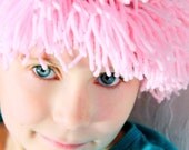 Pink Costume Yarn wig for girl party costume, princess / doll / fairy play pretend dress up or halloween / valentine day outfit
