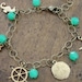 Nautical Charm Bracelet Anchor Starfish Sand Dollar Ship Wheel (Free Shipping)