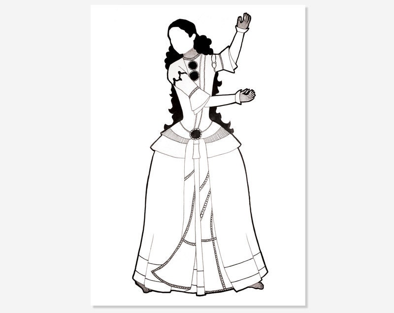 Oriental Costume No.2 - 5 x 7 Fine Art Giclee Print