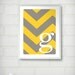 Chevrons Initial Print 8x10 inches - Mod Marigold Yellow and Gray