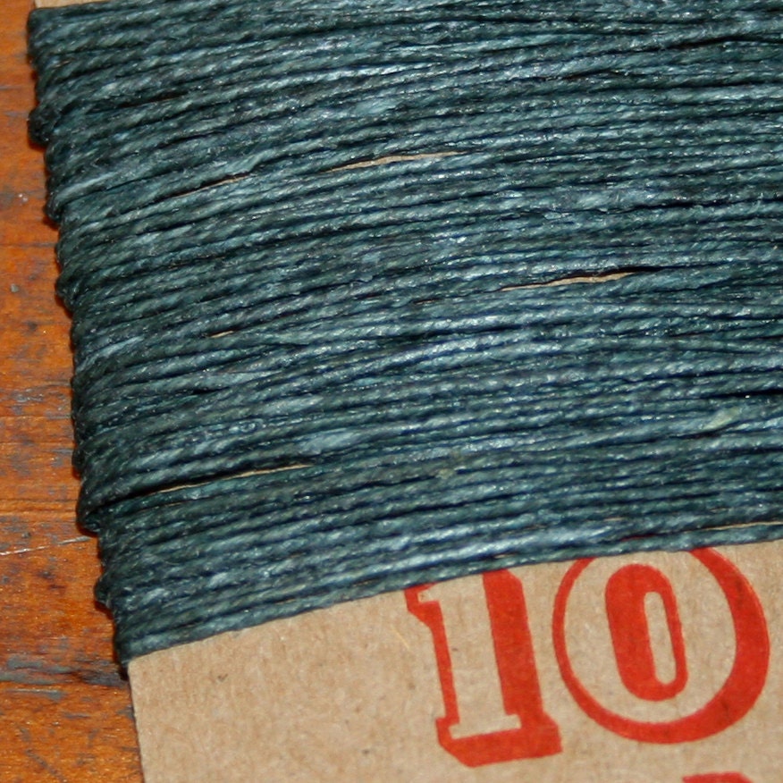 10 yards CHARCOAL GREY waxed Irish linen thread