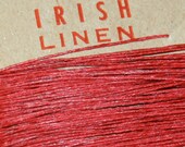 25 yards of RED waxed Irish linen thread