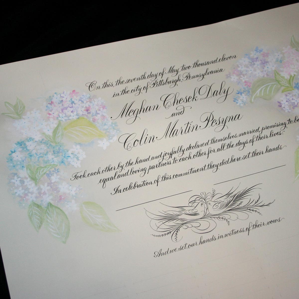 Wedding Certificate, Personalized Marriage Scroll Deposit, Custom Hand Painted