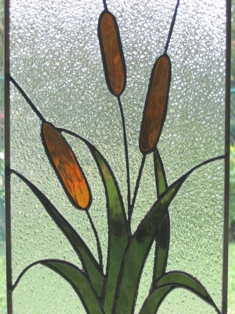 Cattails - Stained Glass Panel