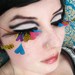 Love Eyes - Mod Psychedelic Feather Eyelashes w/ Rainbow-Colored Hearts and Swarovski Crystals - By Moonshine Baby