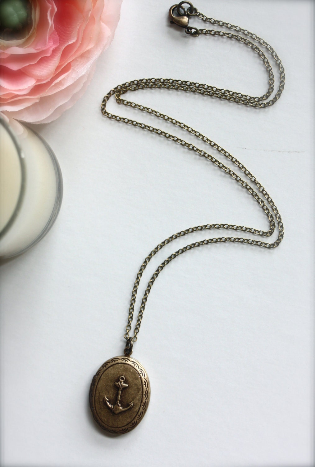 A Nautical Sailor Girl Locket Necklace. Vintage style, ships, sailors. For Wife. Sail The World. Navy. For Daughter. Unisex. Deployment.