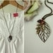 An Autumns Dreamy Day... - Antiqued Bronze Leaf Pendant with Copper Acorn and Pinecone Necklace.  Vintage Style Necklace