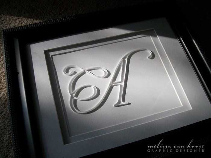 Quilled Paper Script Letter Monogram Wall Art - Choose Your Color and Letter