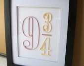 Hogwarts Express Platform 9 3/4 Quilled Paper Wall Art