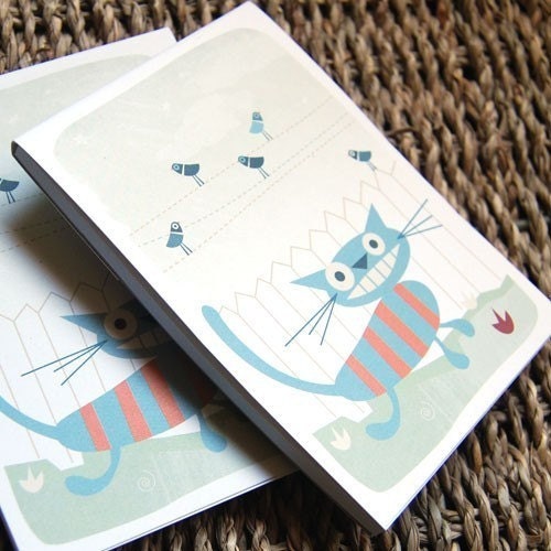 cat notepad by evie lala