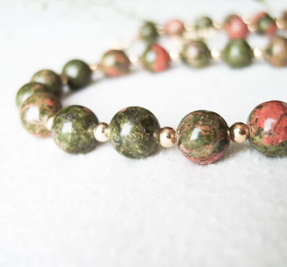 Classic Unakite Necklace - Natural Beauties' Collection - Only One