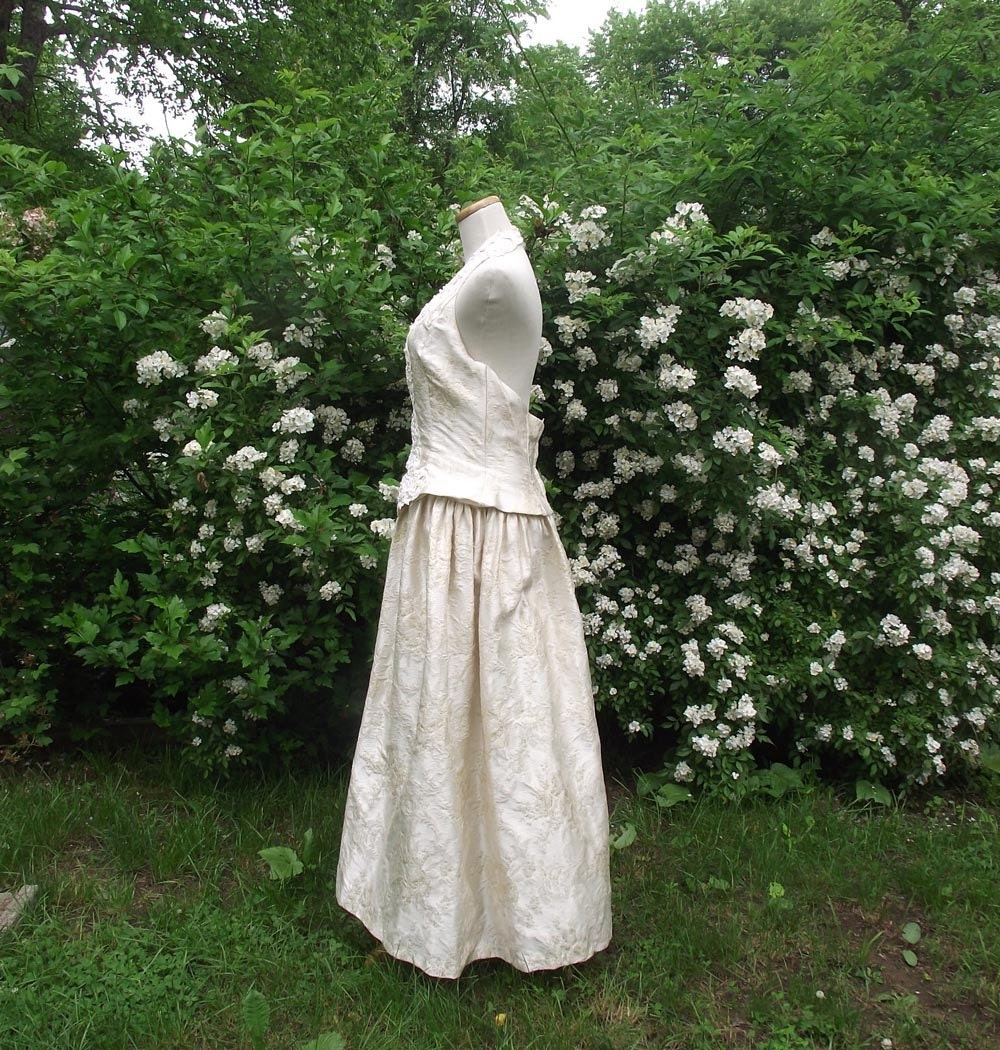Cache Wedding Dress. Vintage 80s Halter Backless Wedding Gown