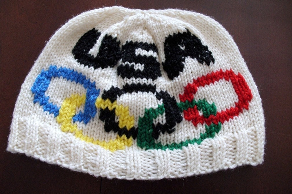 Hand Knit USA Olympic Hat