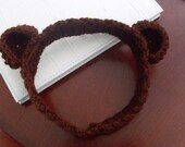 Hand Crocheted Monkey Headband
