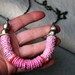 Tribal Jewelry . Pink Tribal Necklace . Bohemian Crochet Necklace . Handmade Clay Beads