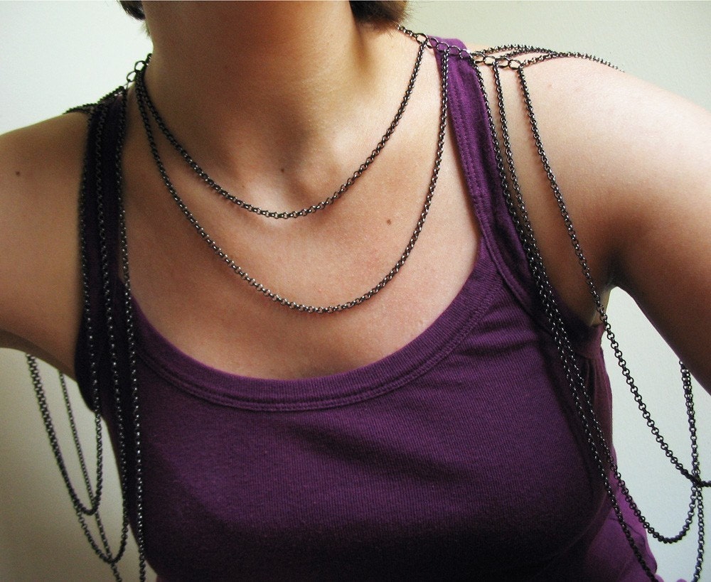 Body Harness, Harness Chain, Harness Necklace - Maeve Harness Necklace