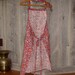 Full Apron 100% Linen Red Blue Green Floral Print