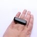 Black Faceted ring - adjustable ring in aluminium